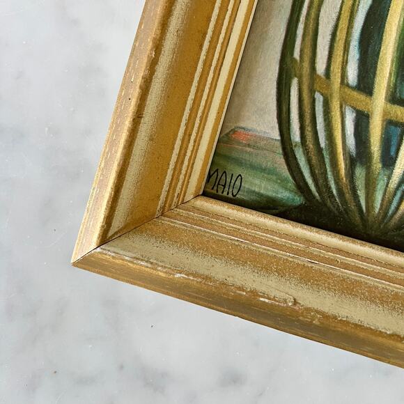 Vintage 60s MAIO Mardi Gras Boy Framed Lithograph Print / 14 x 17 - Picture 5 of 8